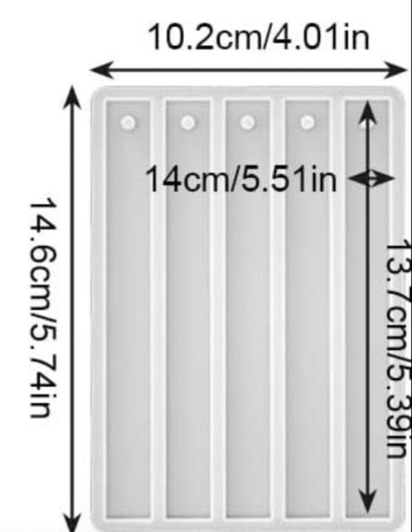 Силикон молд/калъп – Книгоразделител правоъгълен тесен  5 бр– Арт. №240924 Молдове и калъпи Art, Home & Decor 2