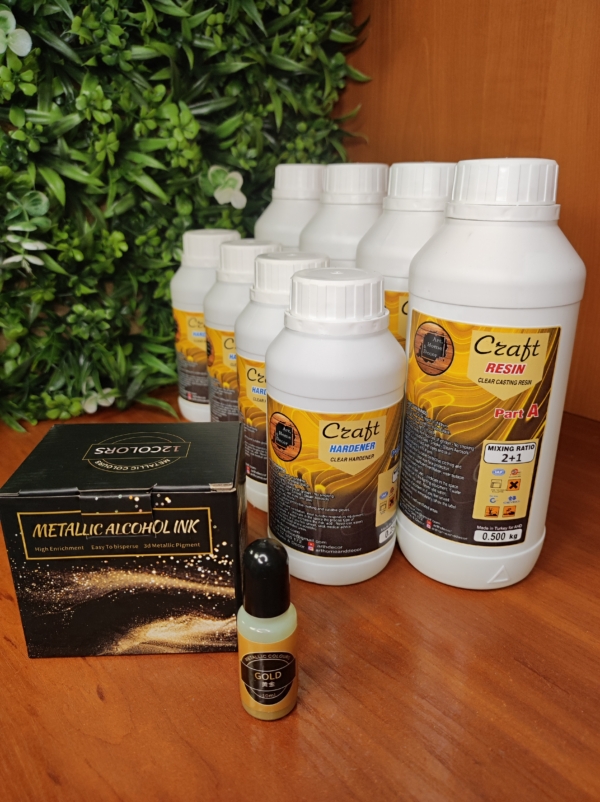 Промо Епоксидна смола Craft Epoxy 4бр+оцветители Металик 12 цвята