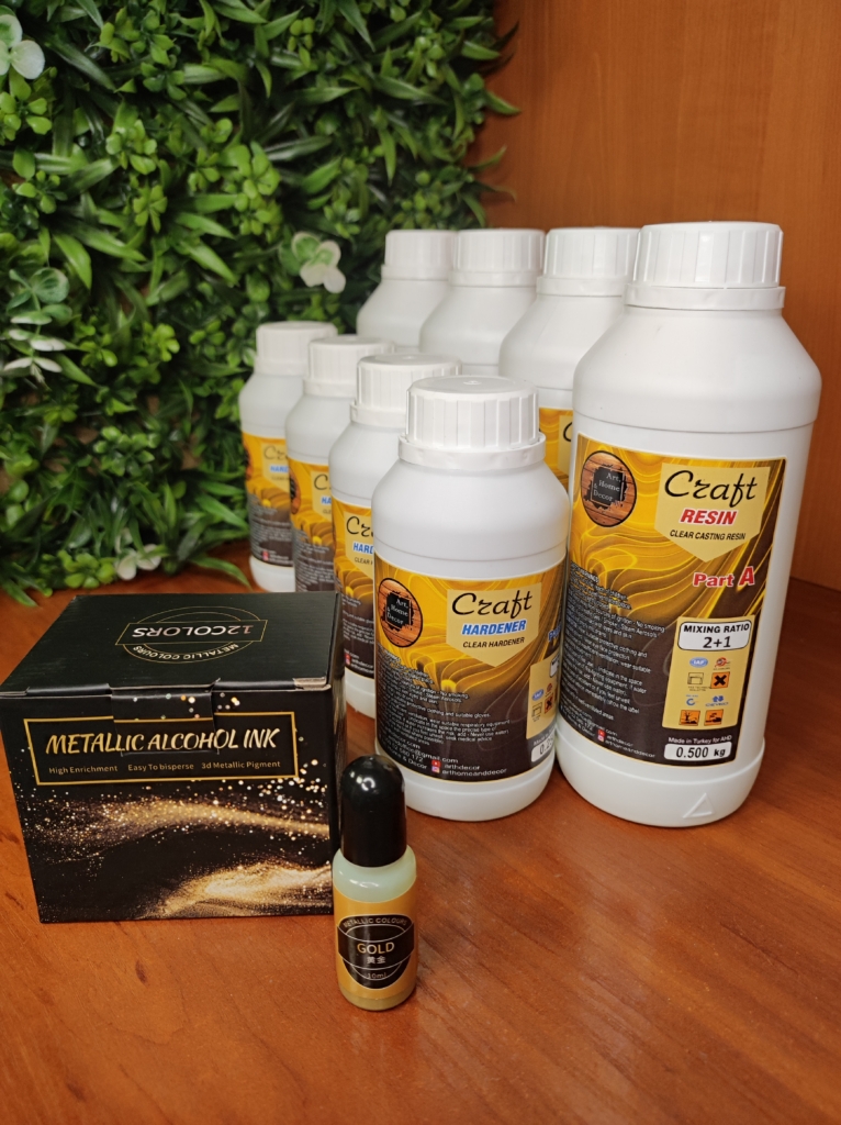 Промо Епоксидна смола Craft Epoxy 4бр+оцветители Металик 12 цвята Неустоими оферти Art, Home & Decor