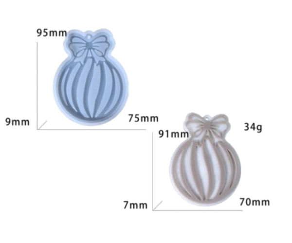 Silicone mold/cast Christmas ball with ribbon Art.№251108 Molds / Casts for Epoxy Resin Art, Home & Decor
