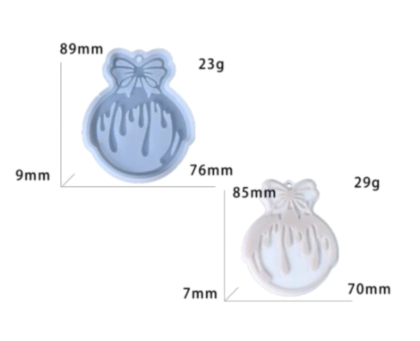 Силиконов молд коледна топка с панделка и глазураArt.№251109 Молдове и калъпи Art, Home & Decor