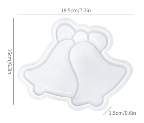 Silicone mold/cast – Two bells-Art.No.251116