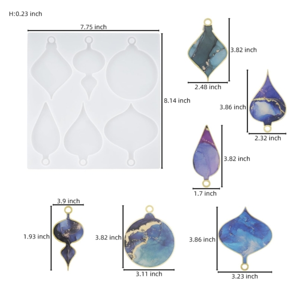 Matriță/muould de silicon set pentru ornamente de Crăciun – Art.№251127 Matrițe pentru rășină epoxidică Art, Home & Decor