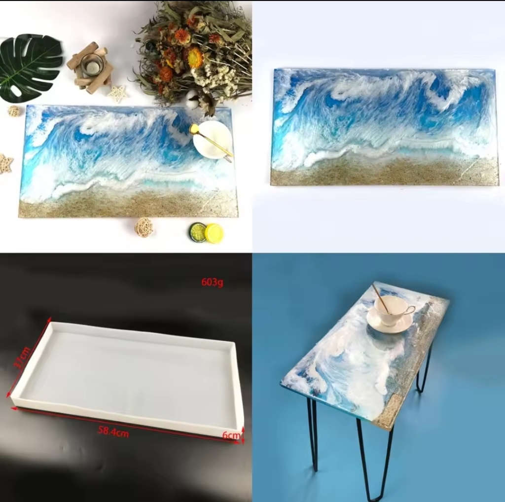 Голям правоъгълен силиконов молд за маса/плот 60см– Арт. №2511124 Молдове и калъпи Art, Home & Decor