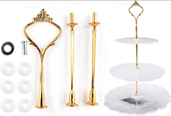 Метален комплект за подноси на три нива, Злато – Арт. №2511116 Инструменти и помощни материали Art, Home & Decor Метален комплект за подноси на три нива, Злато – Арт. №2511116 Инструменти и помощни материали Art, Home & Decor