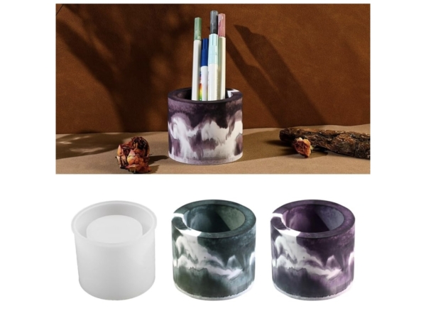 Matriță/mulaj din silicon – recipient cilindric – Art. Nr. 251193 Matrițe / Mulaje pentru rășină epoxidică Artă, Casă & Decor