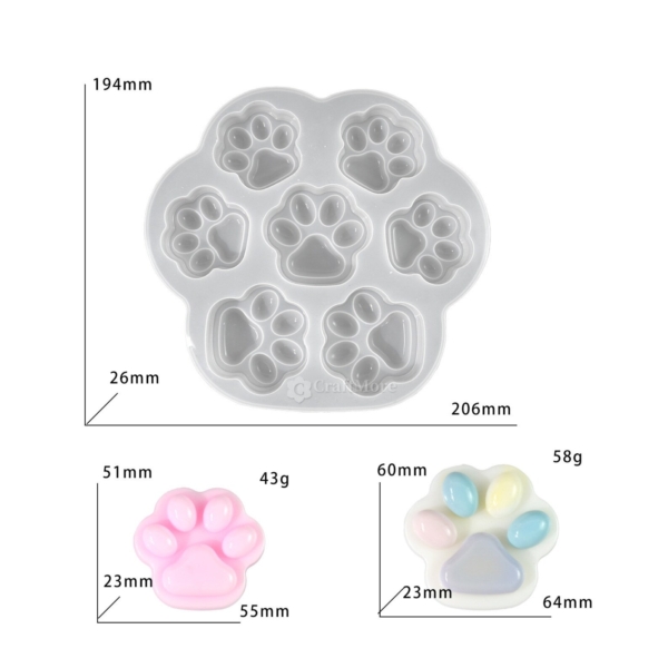 Silicone mold/cast 7 paw prints - Art.№2511219 Soap casting molds Art, Home & Decor Silicone mold/cast 7 paw prints - Art.№2511219 Soap casting molds Art, Home & Decor