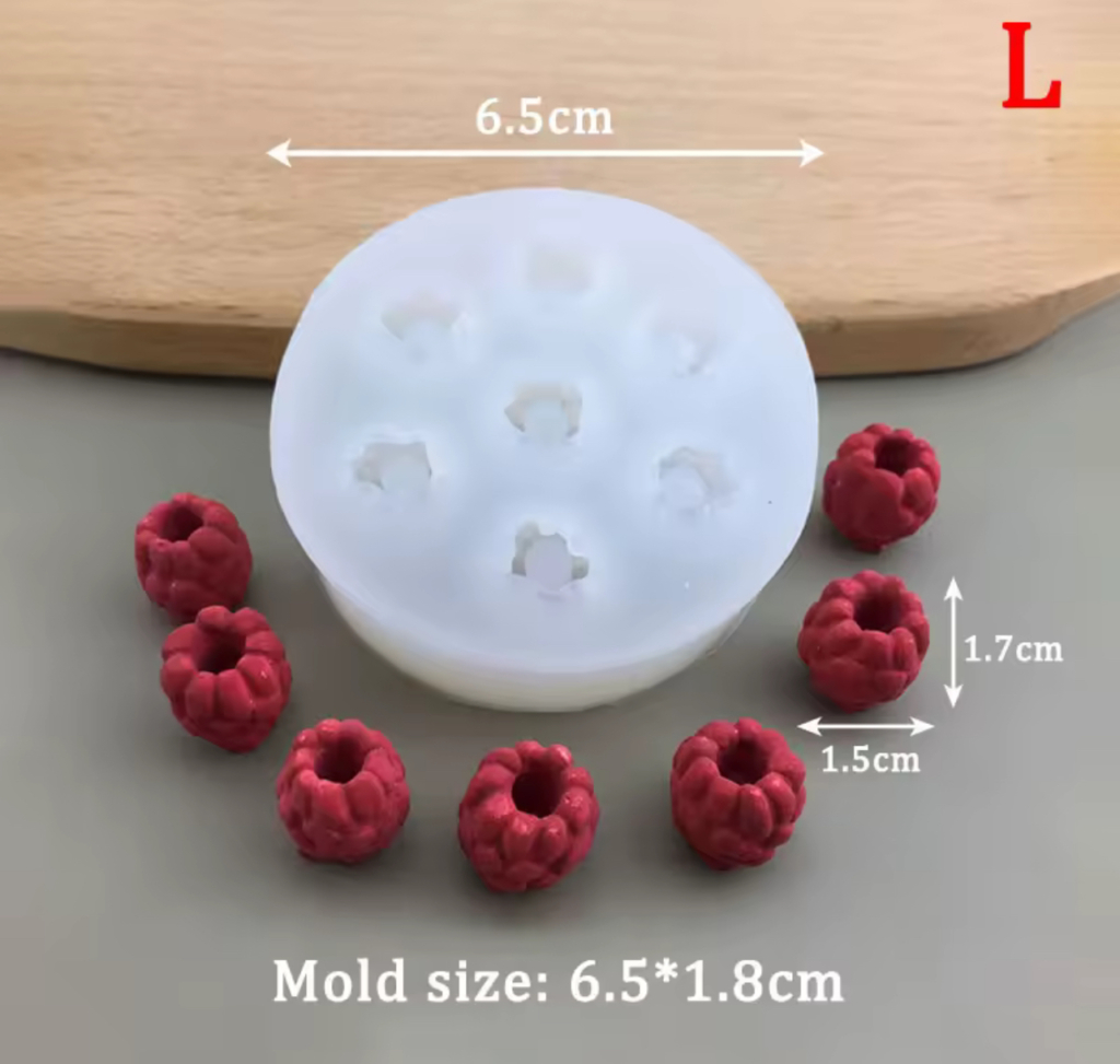 Силиконов молд „Малинки – големи “(7 гнезда)-Арт. №2511273 Материали за сапуни Art, Home & Decor