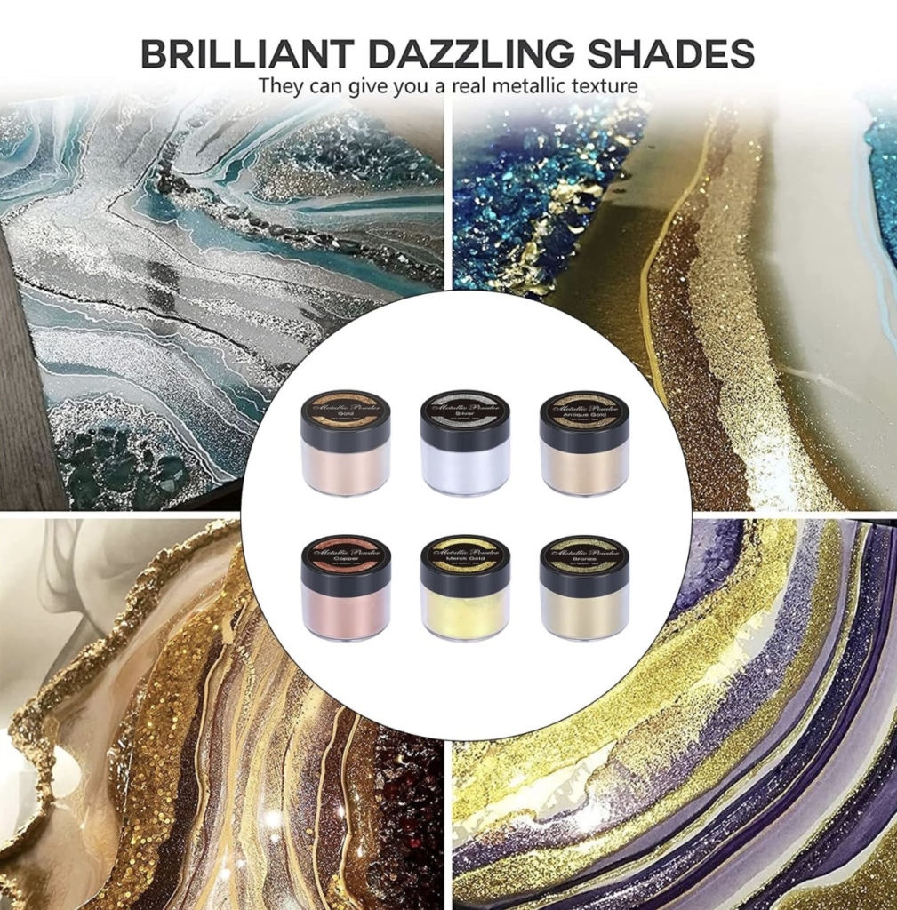 Комплект металически пудри Мica powder– 6 цвята Оцветители и пигменти Art, Home & Decor
