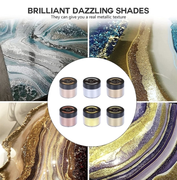Set of metallic powders Mica powder – 6 colors Sets/Kits of dyes Art, Home & Decor Set of metallic powders Mica powder – 6 colors Sets/Kits of dyes Art, Home & Decor