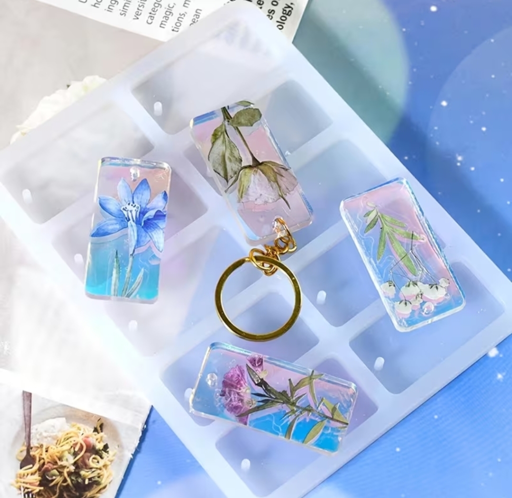 Правоъгълен силиконов молд за ключодържатели 10 бр.– Арт.№2511196 Молдове и калъпи Art, Home & Decor Правоъгълен силиконов молд за ключодържатели 10 бр.– Арт.№2511196 Молдове и калъпи Art, Home & Decor