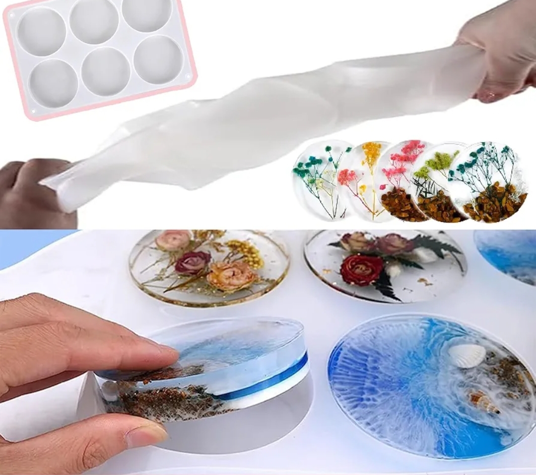 Силиконов молд кръгли подложки за чаши, 6 бр. – Арт.№ 2511208 Молдове и калъпи Art, Home & Decor 4 Силиконов молд кръгли подложки за чаши, 6 бр. – Арт.№ 2511208 - Image 3