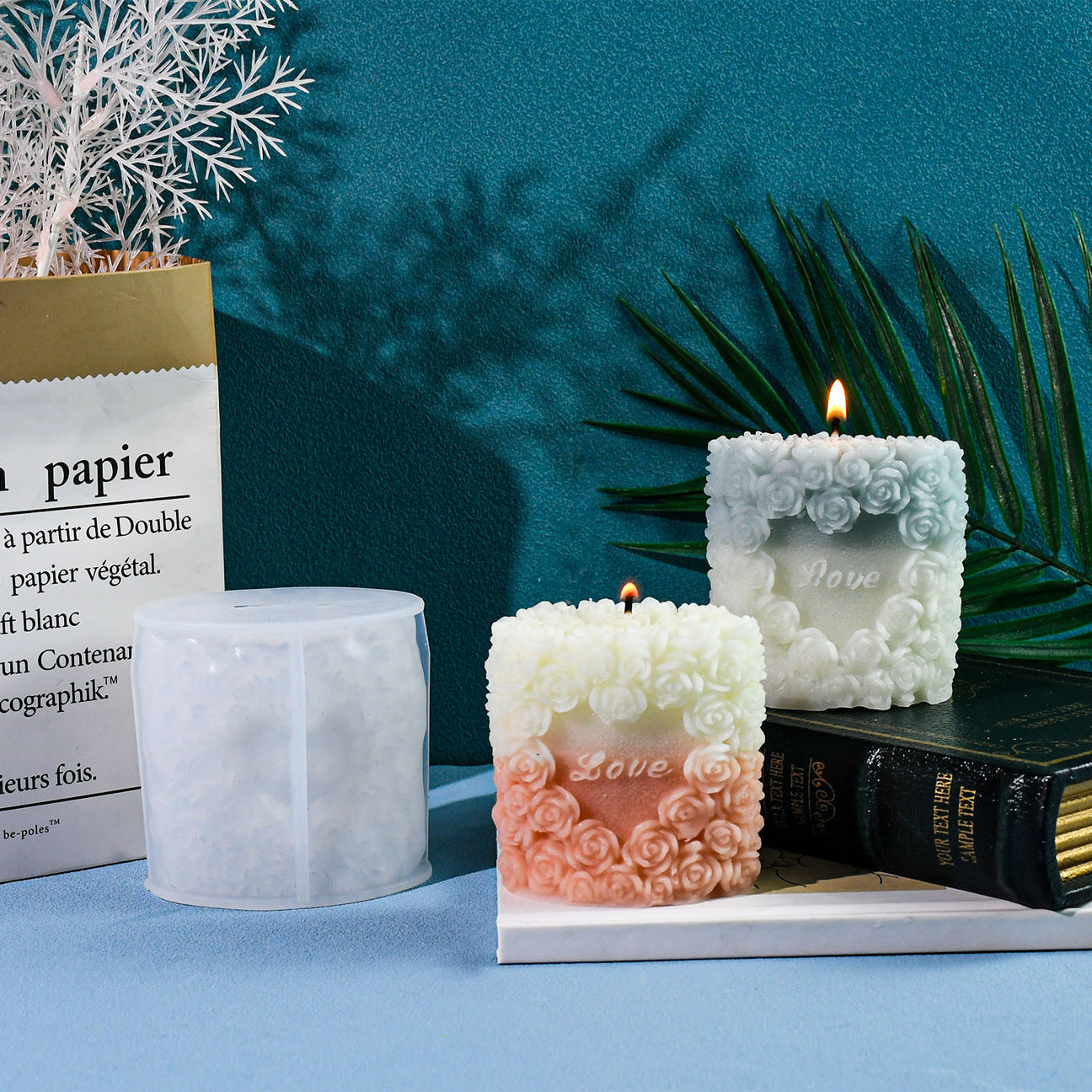 LOVE – Силиконов молд за свещ с релефни рози Арт. №2511226 Материали за свещи Art, Home & Decor 3 LOVE – Силиконов молд за свещ с релефни рози Арт. №2511226 - Image 2