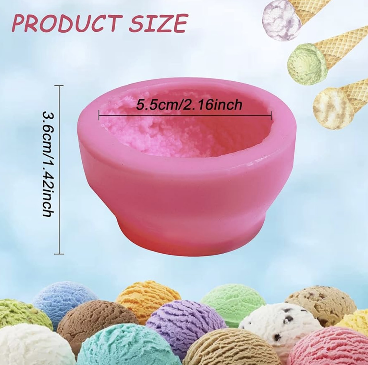 Силиконов молд за топка сладолед–3D- Art.№2511259 Материали за сапуни Art, Home & Decor 3 Силиконов молд за топка сладолед–3D- Art.№2511259 - Image 2