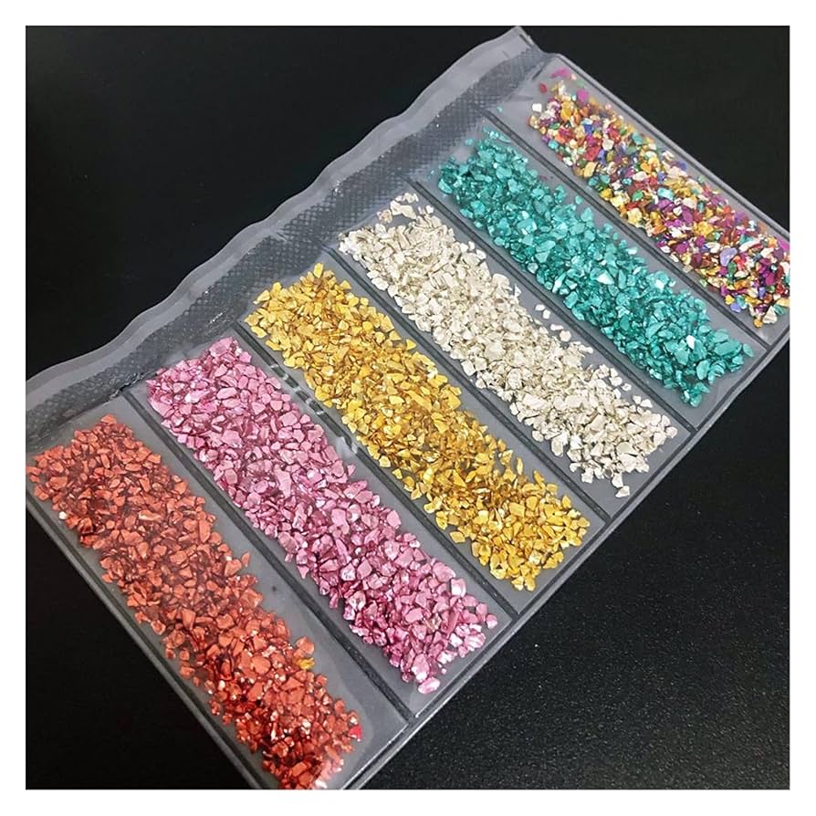 Комплект декоративни камъчета за смола 6 цвята Декоративни камъчета и пясък Art, Home & Decor