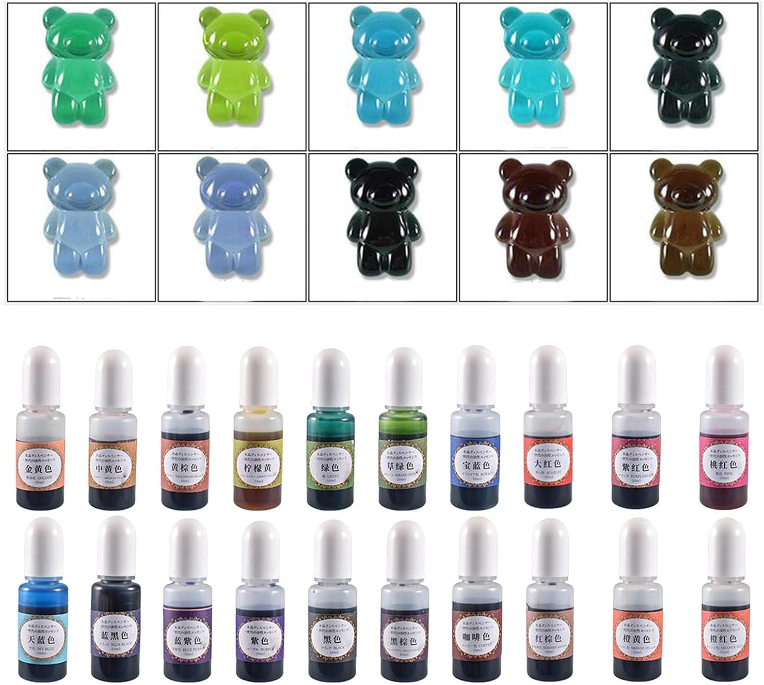 Комплект течни оцветители за епоксидна смола –20 цвята (по 10 ml) Оцветители и пигменти Art, Home & Decor 4 Комплект течни оцветители за епоксидна смола –20 цвята (по 10 ml) - Image 3