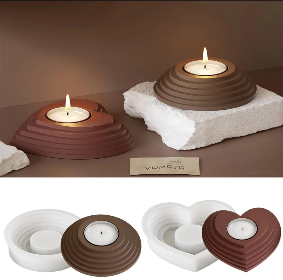 Силиконов молд свещник Сърце с многостепенен релеф-Арт. № 2511214 Молдове и калъпи Art, Home & Decor 4 Силиконов молд свещник Сърце с многостепенен релеф-Арт. № 2511214 - Image 3