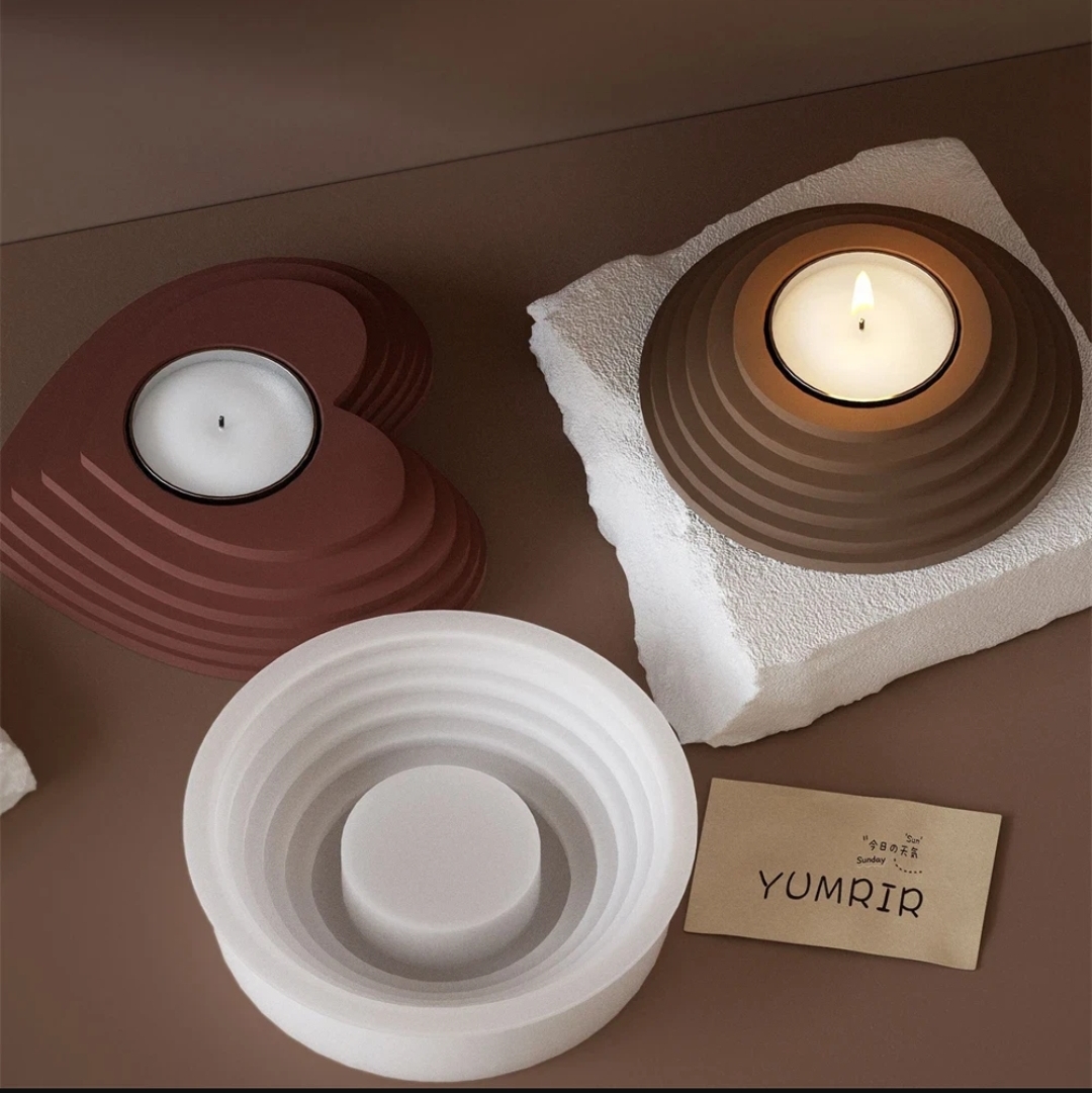 Силиконов молд свещник кръг с многостепенен релеф-Арт. № 2511213 Молдове и калъпи Art, Home & Decor 2 Силиконов молд свещник кръг с многостепенен релеф-Арт. № 2511213