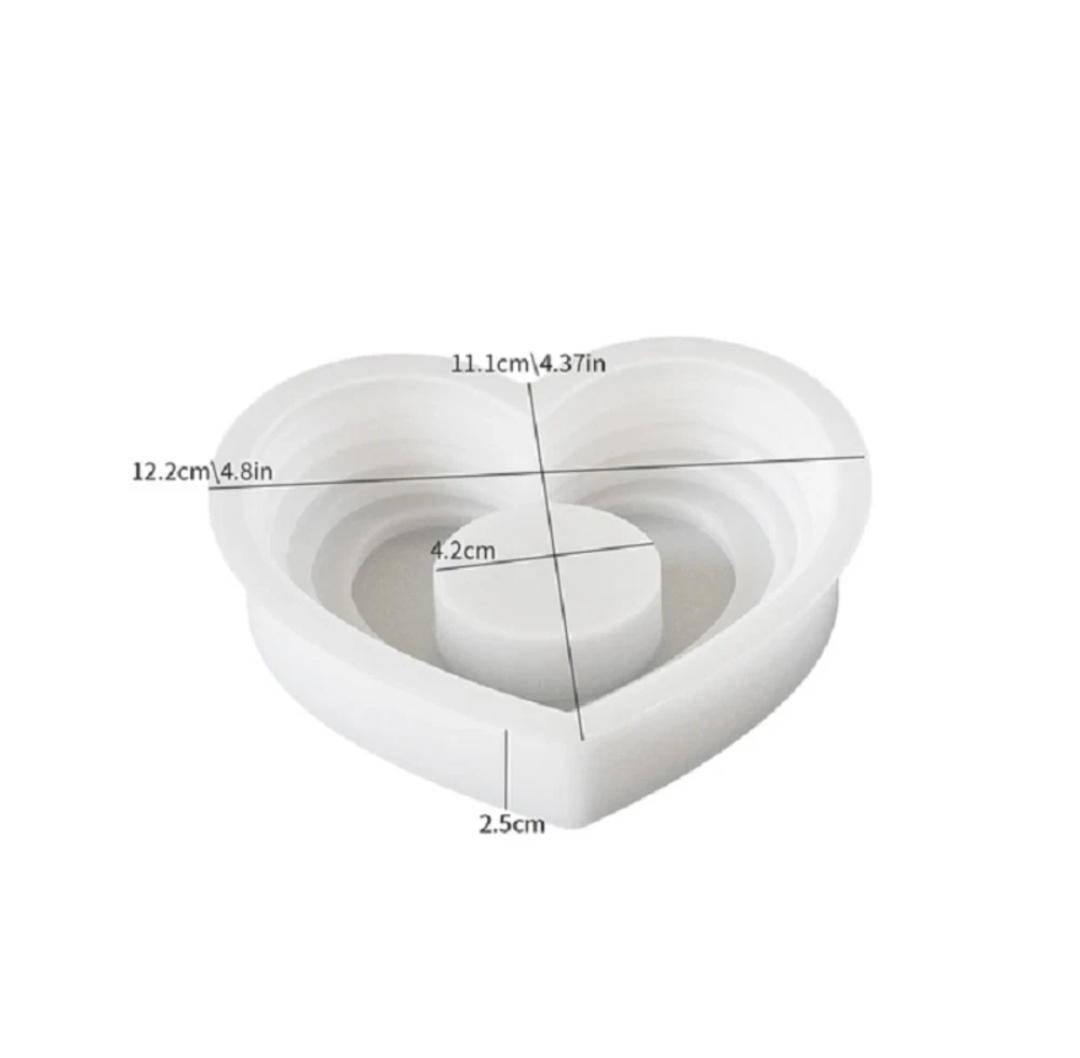 Силиконов молд свещник Сърце с многостепенен релеф-Арт. № 2511214 Молдове и калъпи Art, Home & Decor 3 Силиконов молд свещник Сърце с многостепенен релеф-Арт. № 2511214 - Image 2