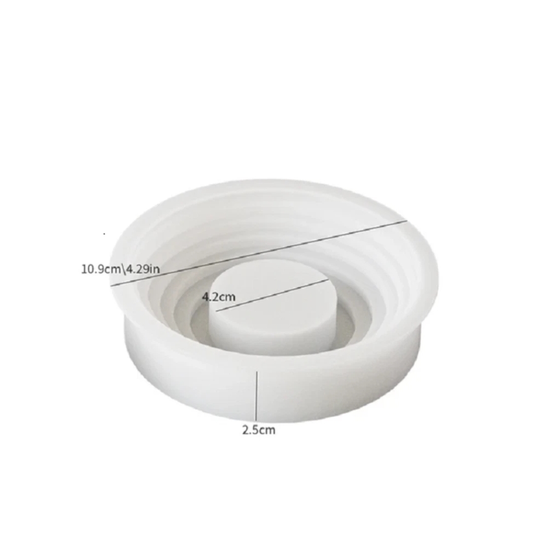 Силиконов молд свещник кръг с многостепенен релеф-Арт. № 2511213 Молдове и калъпи Art, Home & Decor 3 Силиконов молд свещник кръг с многостепенен релеф-Арт. № 2511213 - Image 2