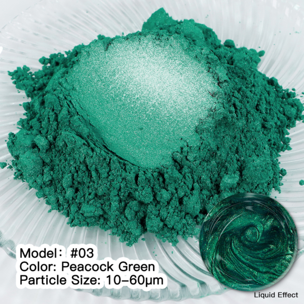 Мика Пигмент PEACOCK GREEN #03 Прахообразни МИКА пигменти Art, Home & Decor