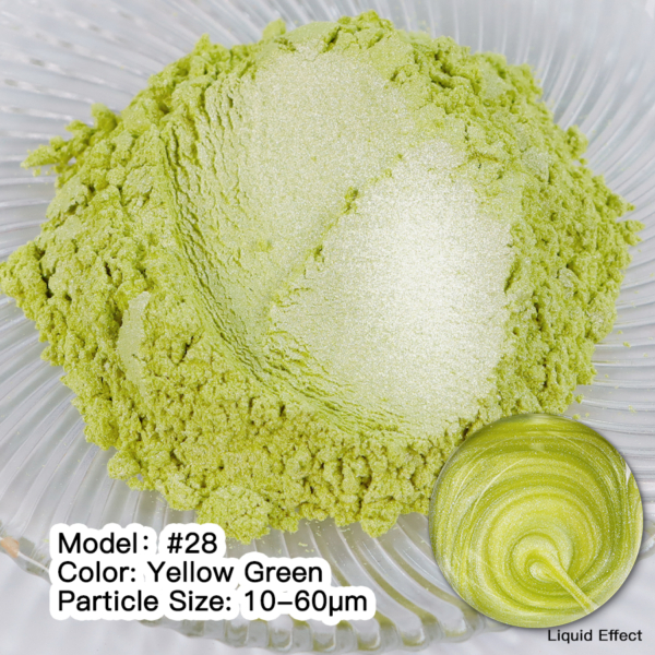 Мика Пигмент YELLOW GREEN № 28 Прахообразни МИКА пигменти Art, Home & Decor