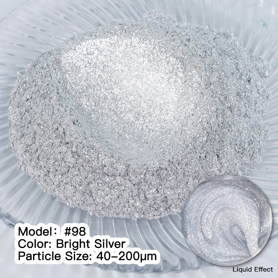 Мика Пигмент BRIGHT SILVER #98 Прахообразни МИКА пигменти Art, Home & Decor