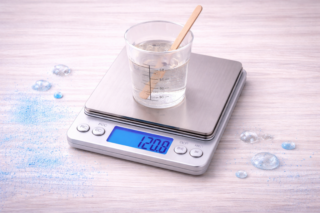 Везна за измерване на съотношенията при работа с епоксидна смола.