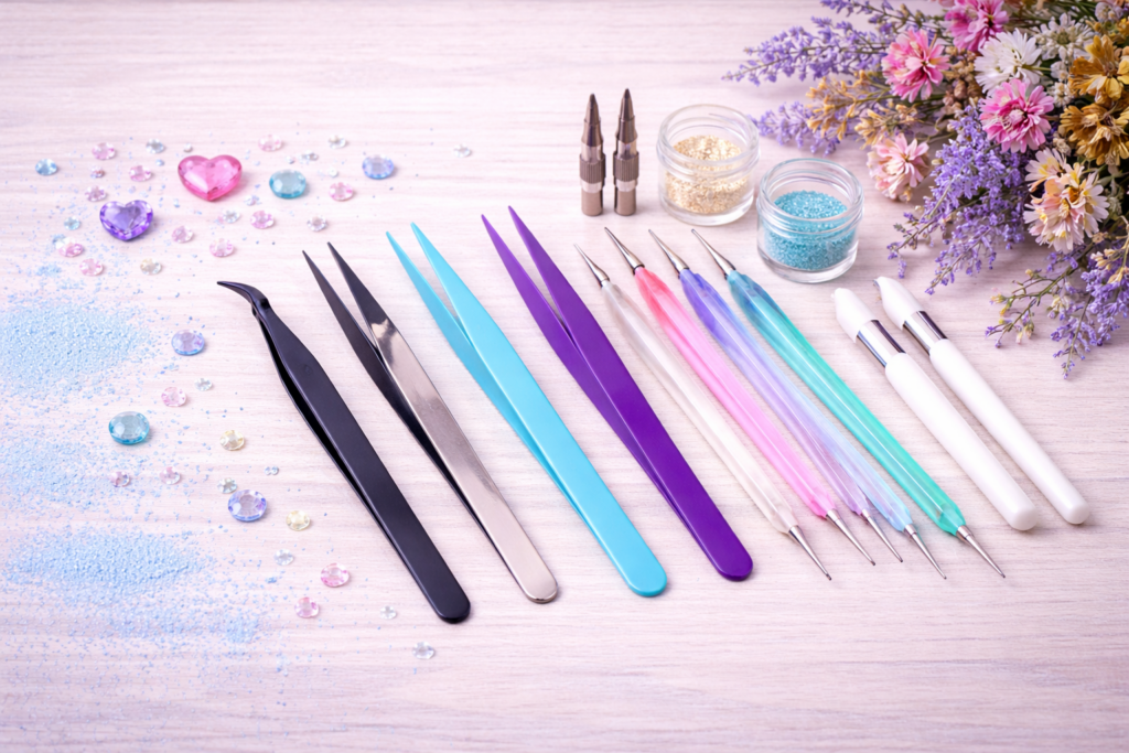 Пинсети и клечки за прецизна работа с малки детайли.