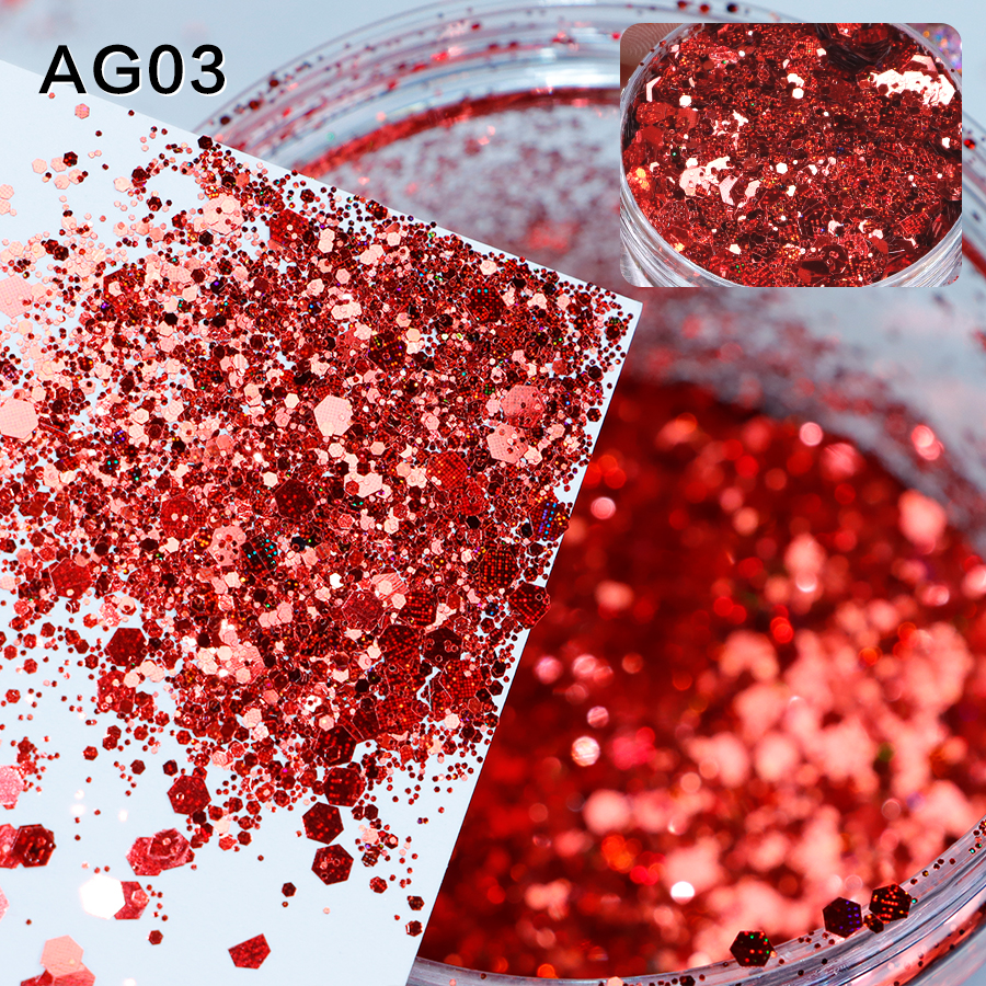 Брокат за декорация червен микс – AG03 Брокат и мини декорации Art, Home & Decor