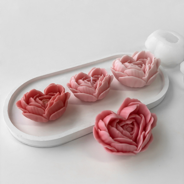 Силиконов калъп/молд Сърце от листенца 3D №260767 Молдове /Калъпи за Свещи Art, Home & Decor