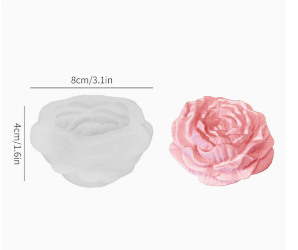 Силиконов молд средна Отворена Роза 3D №260784 Молдове /Калъпи за Свещи Art, Home & Decor