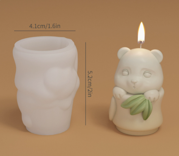 Silicone mold Panda with bamboo 3D – №260743 Moldova / Molds for Epoxy Resin Art, Home & Decor