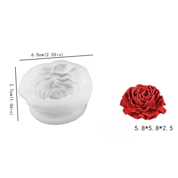 Силиконов молд малка Отворена Роза 3D №260783 Молдове /Калъпи за Свещи Art, Home & Decor
