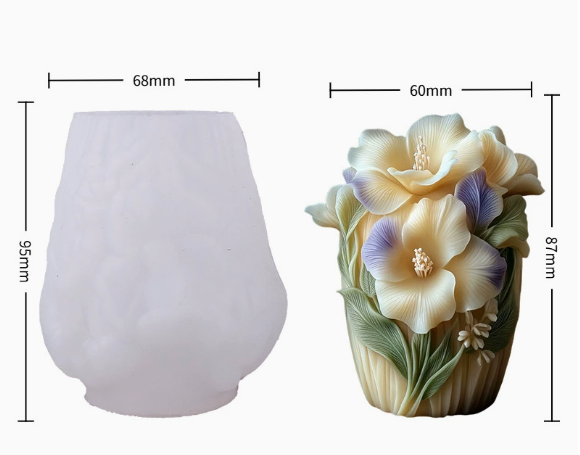 Silicone mold tall Bouquet Violets - 3D №2607140 Molds / Candle Molds Art, Home & Decor
