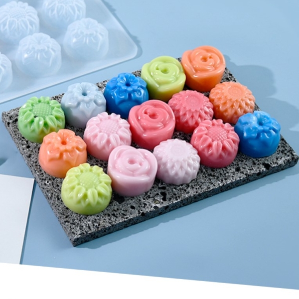 Силиконов молд Мини Цветя Микс 3D №2607142 Молдове /Калъпи за Свещи Art, Home & Decor