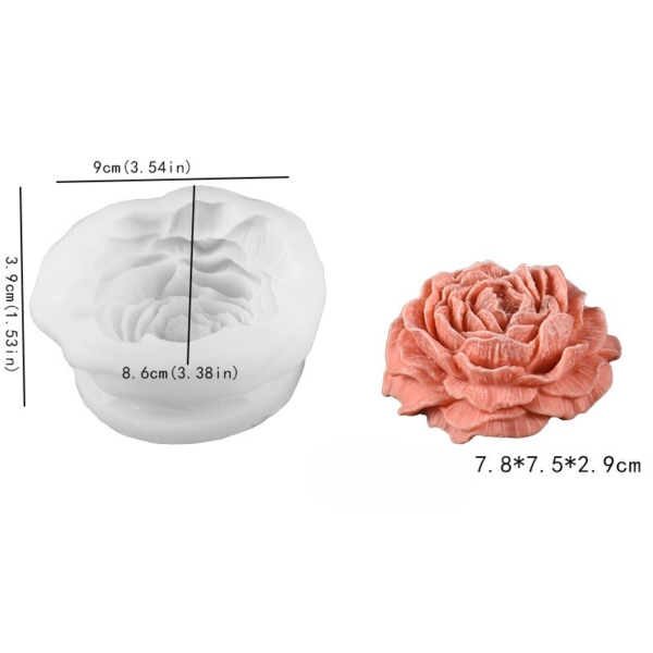 Silicone mold large Open Rose 3D №260785