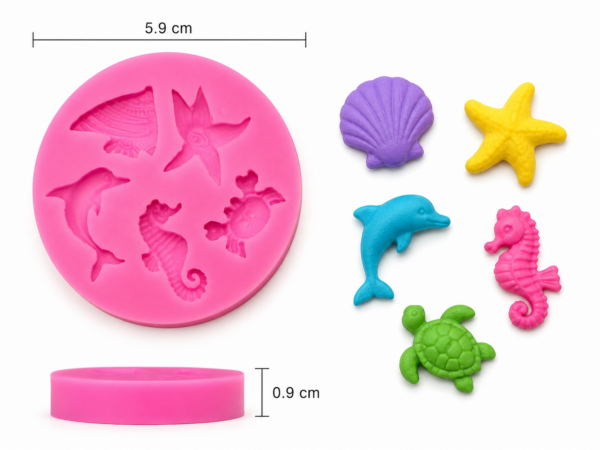 Silicone mold Sea elements – 5 shapes – Art. №2607183