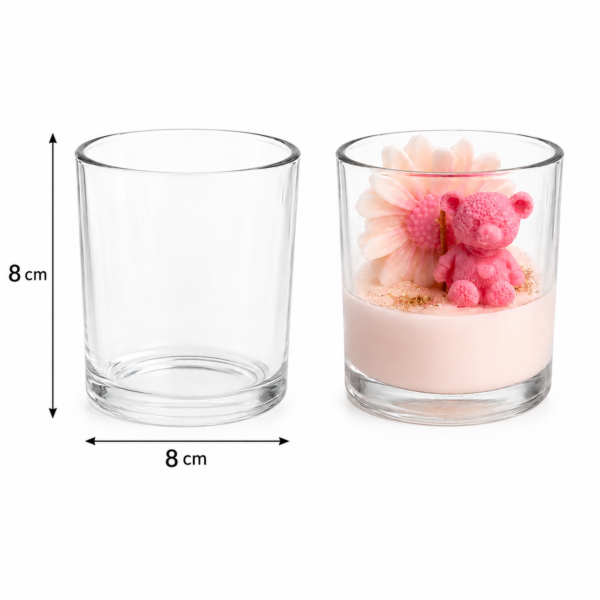 Thin-walled glass candle container – 8 x 8 cm 400 ml Candle accessories Art, Home & Decor
