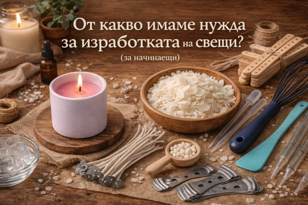Свещ и материали за изработката й.